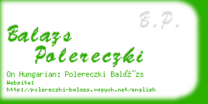 balazs polereczki business card